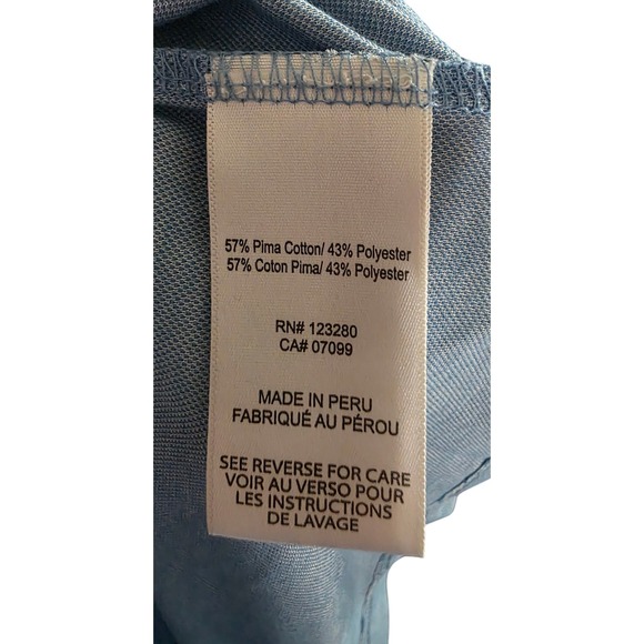 Travis Mathew Mens Polo Shirt Blue Palm Tree Striped Golf Casual Size M - Picture 3 of 3